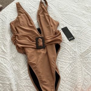 Nasty Gal Caramel One Piece Cheeky Bikini
